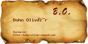 Bohn Olivér névjegykártya